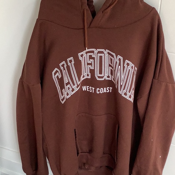 Brown baggy California hoodie - Picture 1 of 3